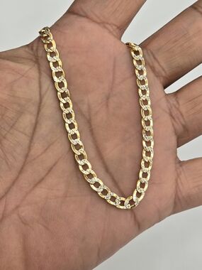 10k Real Gold Cuban Diamond Cut Bracelet 4.5 Mm 8 Inches